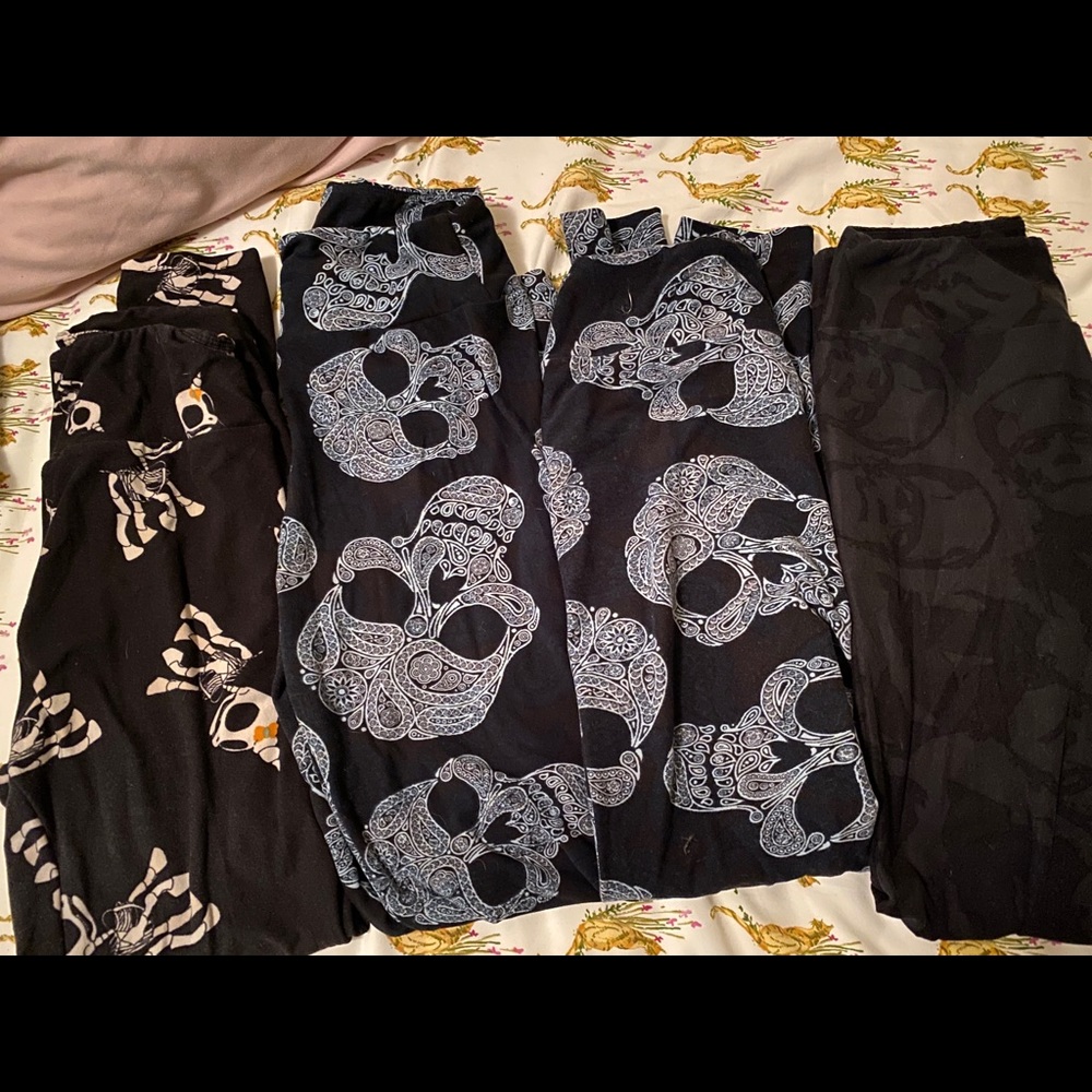 Lularoe OS paisley skull, black Frankenstein, skeleton unicorn